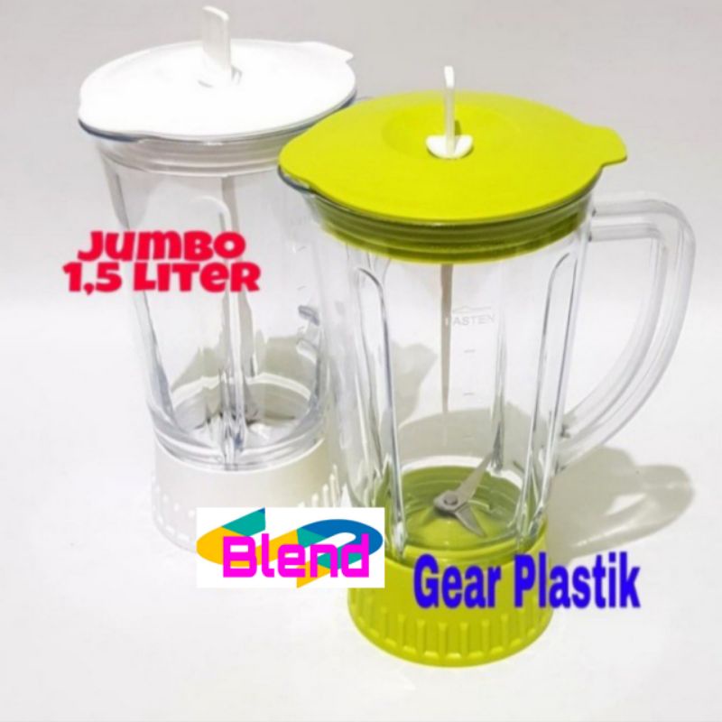 Gelas Blender SET JUMBO Model Miyako Baru Gear Plastik 1,5 Liter