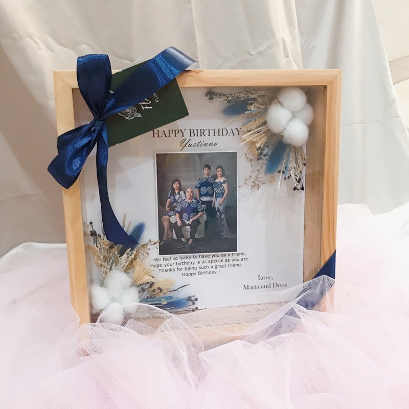 Frame 3D/ frame scrapbook/ pigura foto/ bingkai kayu/ dried flower frame
