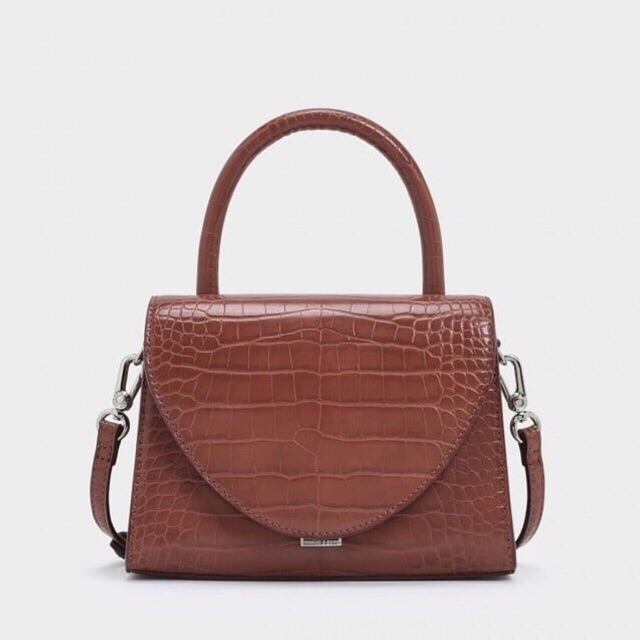 CnK Croco Effect Structured Top Handle Bag