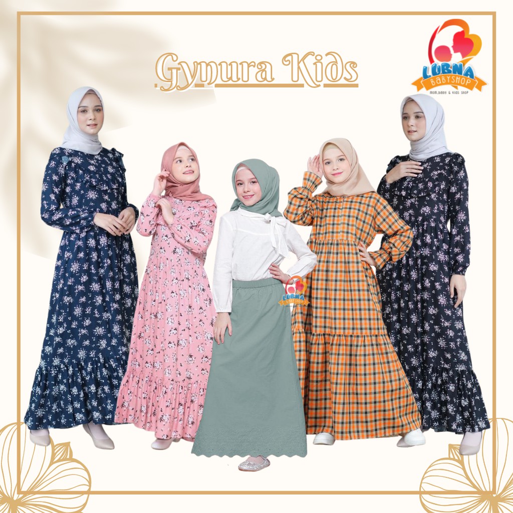 Gynura Home Dress Anak-Moms By Raggakids - Gamis Anak Gynura - Rok Panjang Bordir Anak Gynura