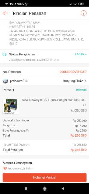 New Beswey 67001- Kasur Angin Twin Biru 188x99x22 + Pompa