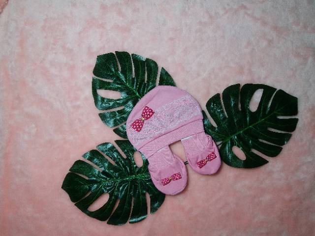 Ss#5008 Set Topi &amp; Sepatu Baby / Set Topi &amp; Sepatu Bayi 0-6bulan