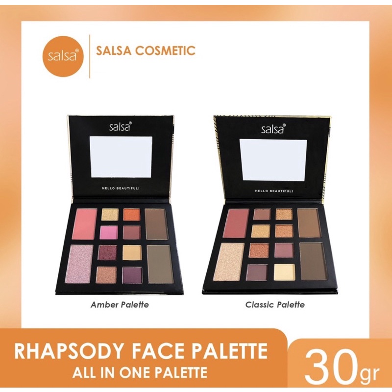 [BPOM] SALSA Rhapsody Face Palette Eyeshadow Contour Highlighter Classic | Amber