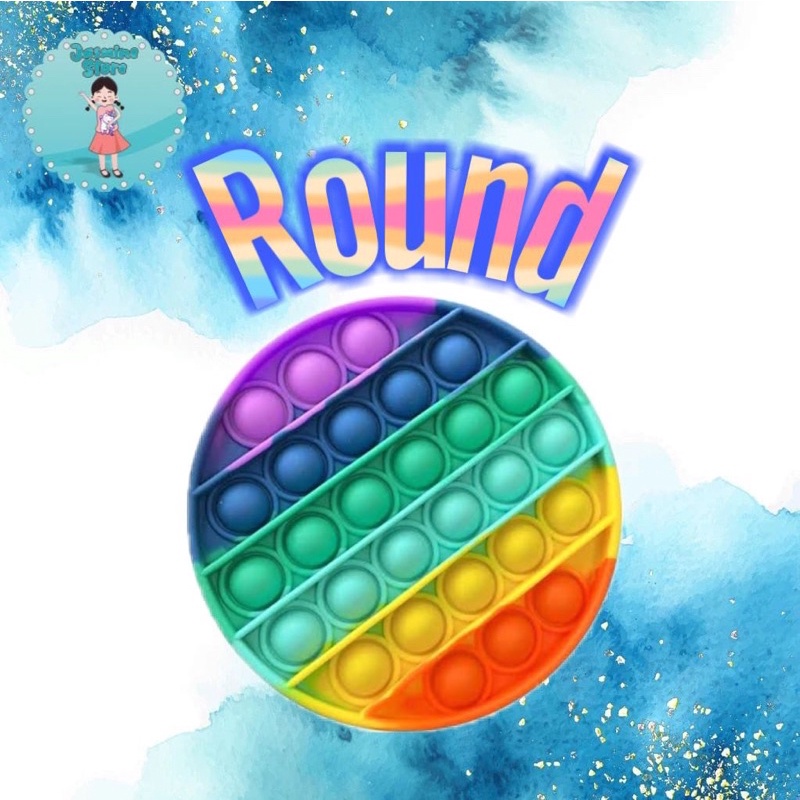Ready Pop It Rainbow Murah/Fidget Pop It Rainbow Free Kelereng/Free Bonus-Round