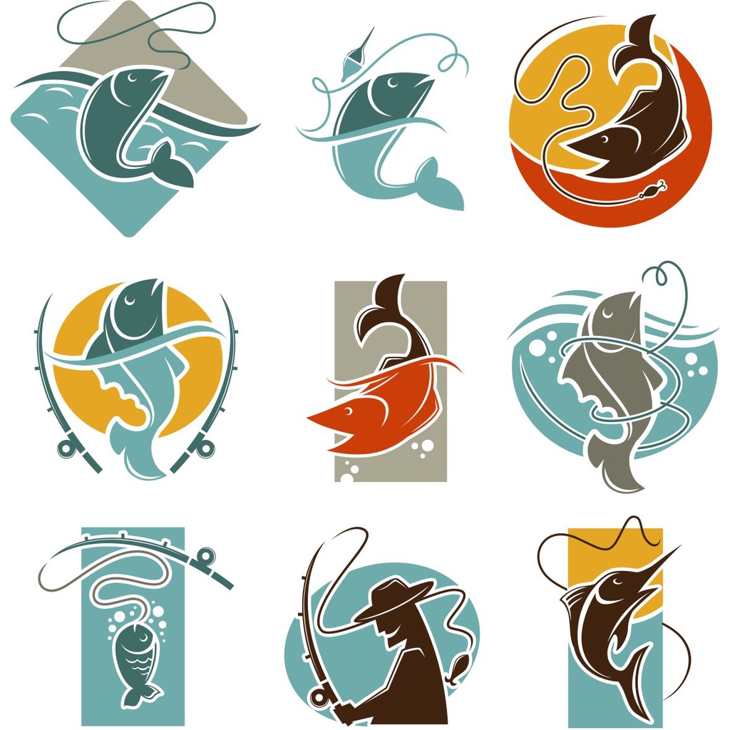Fishing Club Logo Set Vector - Coreldraw