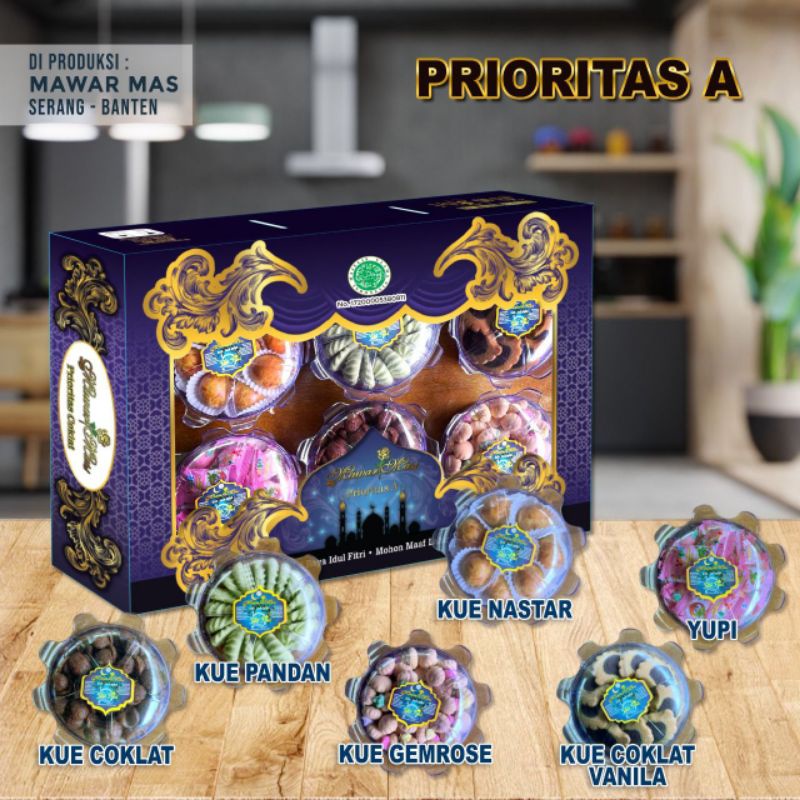 

Parcel lebaran lengkap kue kering prioritas kemasan elegan