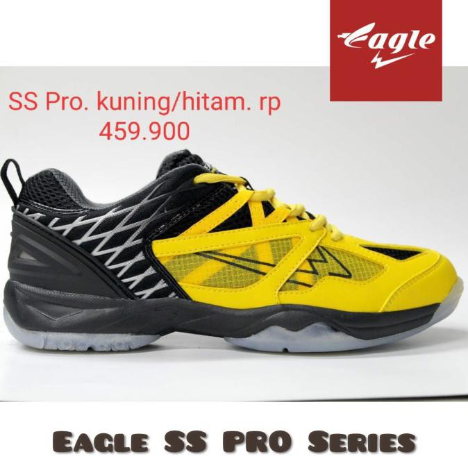 PROMO Sepatu Badminton EAGLE SS PRO Series (ORIGINAL) - Kuning Hitam, 44