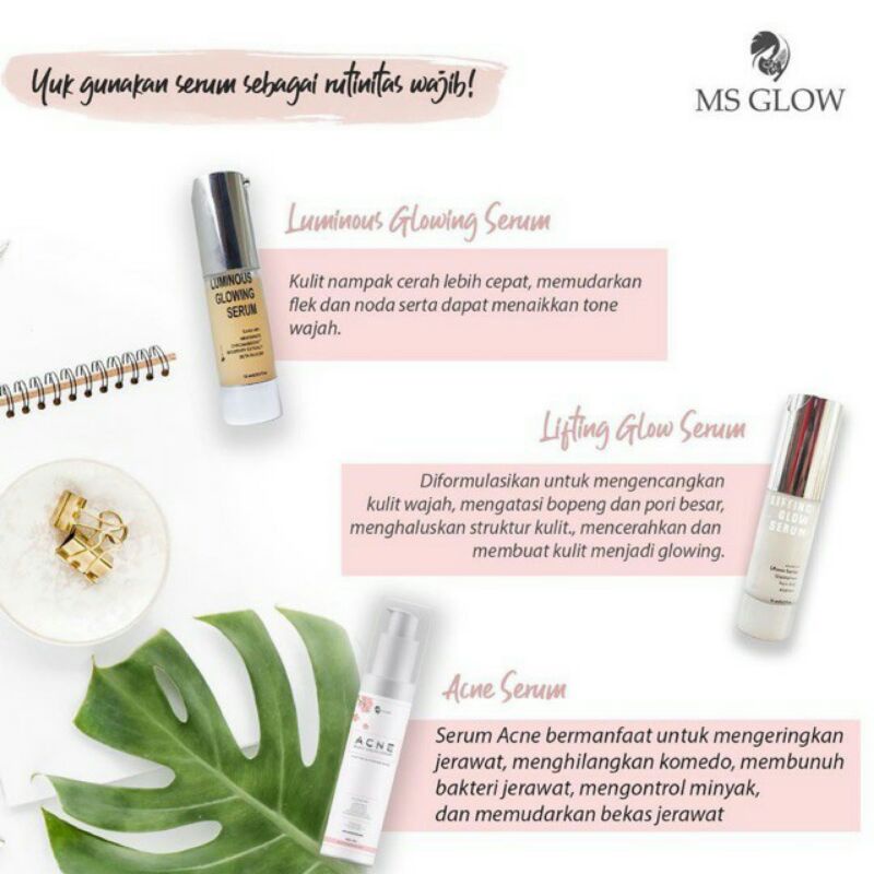 PAKET MS GLOW WHITENING + SERUM