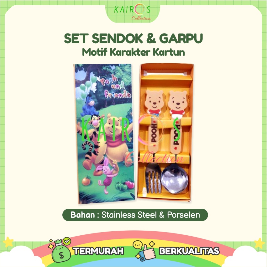 Perlengkapan Makan Sendok &amp; Garpu Karakter Kartun