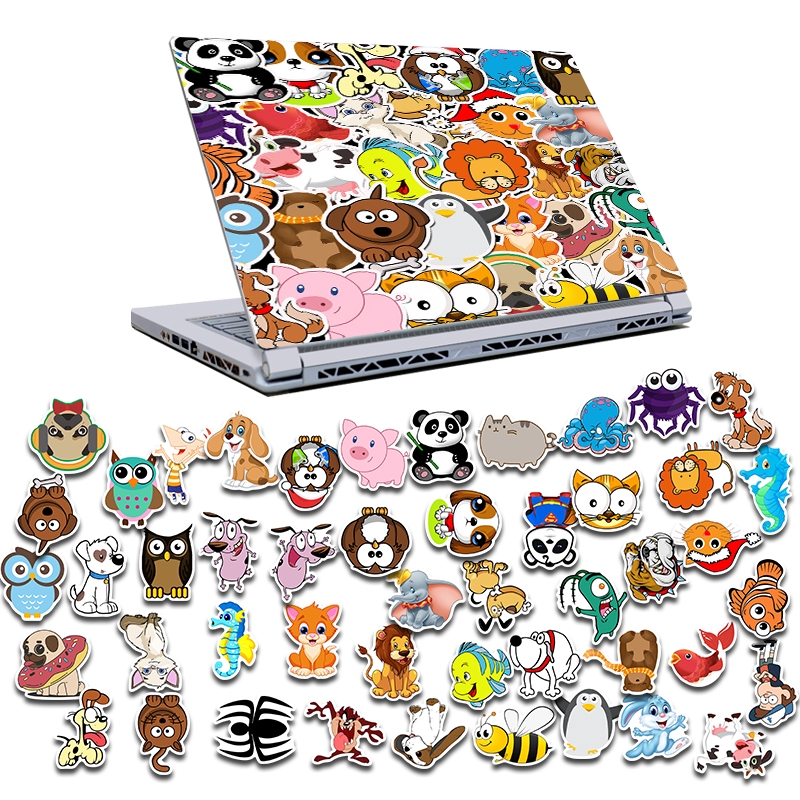 50 exquisite cartoon animal stickers graffiti waterproof skateboard stickers personalized luggage computer stickers