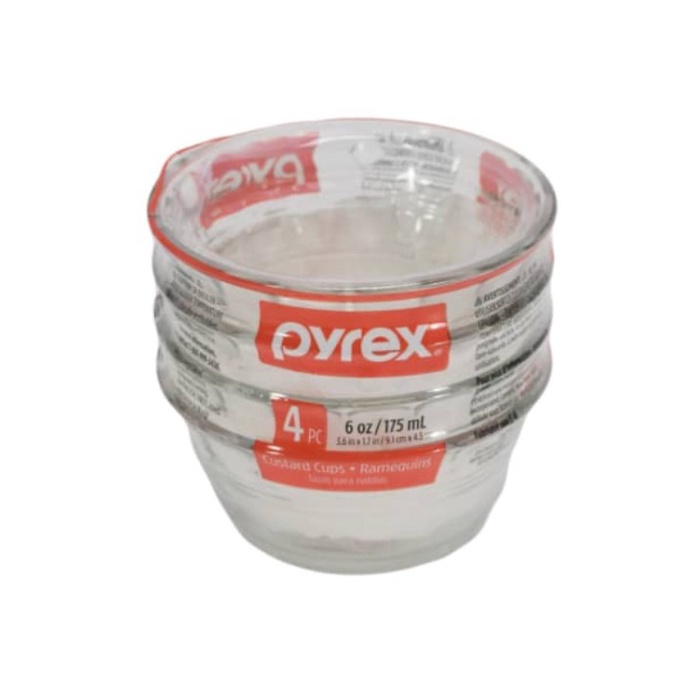 Mangkok Kaca - Pyrex Set 4Pcs Mangkok Kaca 175Ml / 6 Oz