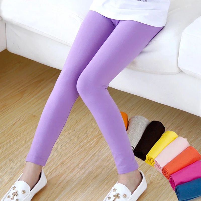 Legging anak perempuan polos semua usia 1-13 Tahun ukuran xs-xxl