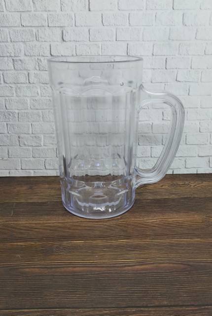 COD 1/2 LUSIN GELAS BIR PLASTIK 6 PCS GELAS GAGANG BESAR GELAS MINUM PLASTIK