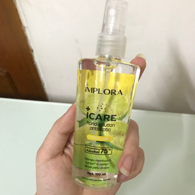 Implora Icare Hand Sanitizer Cair Spray 100ml Fresh Lime