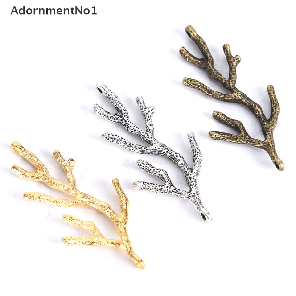 (AdornmentNo1) 10pcs / Set Liontin Bentuk Cabang Pohon Gaya Vintage Bahan Alloy Untuk Kerajinan Tangan DIY