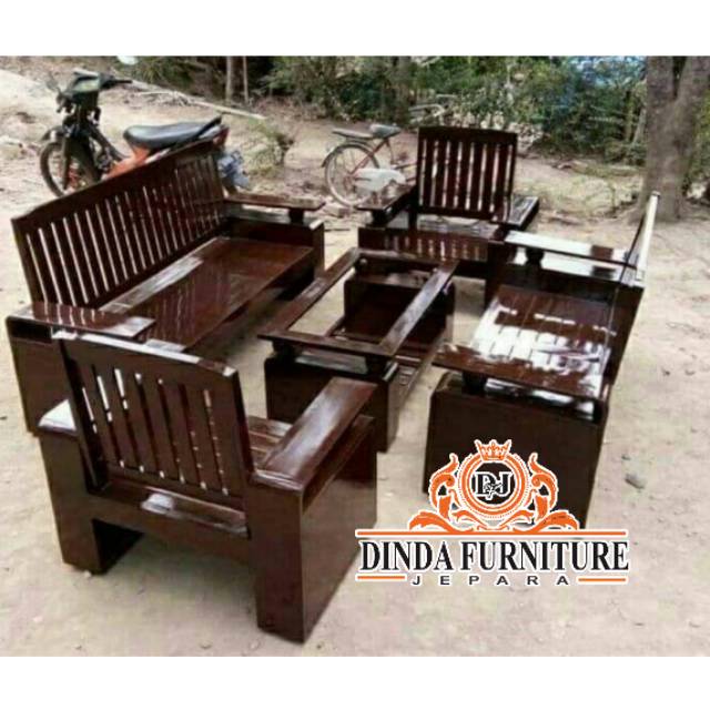 Kursi tamu minimalis jati jari jari