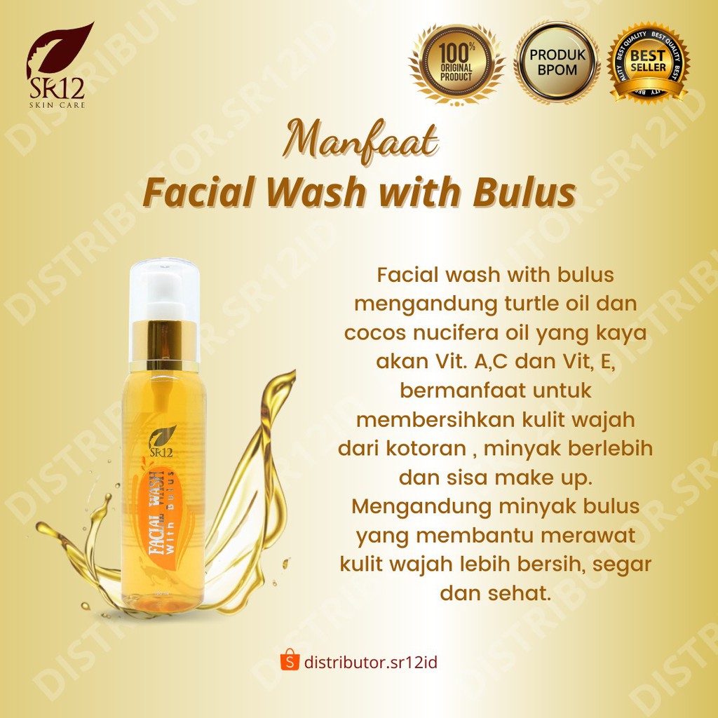 Facial Wash Bulus SR12 100 ml Sabun Cair Pembersih Wajah Kulit Normal Flek Hitam Jerawat Komedo