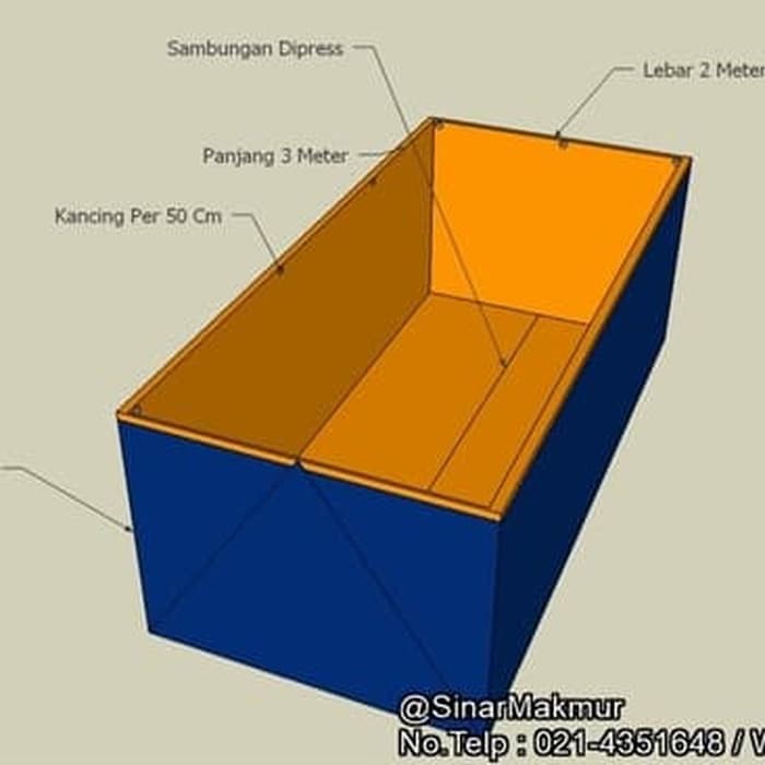 Terpal Kolam Lele 3x2x1 Meter | Kolam Terpal Ukuran 3 x 2 x 1 Meter