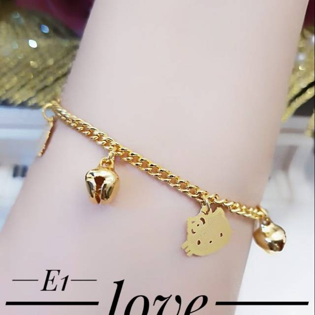 Xuping gelang tangan lapis emas 24k 1831k