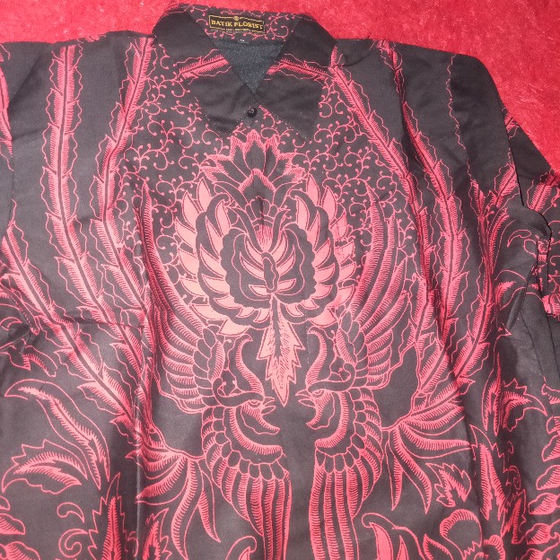 Kartiko Wijoyo Merah Kemeja Batik Pria Katun Sragenan Full Furing