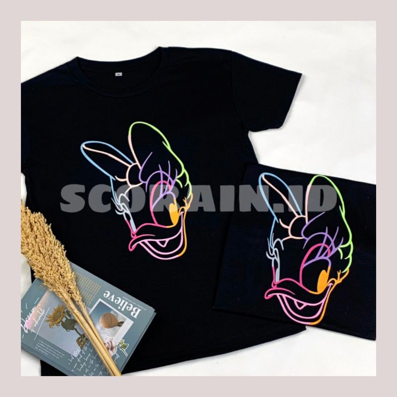 HOLOGRAM DUCK DAISY T-SHIRT | KOAS OVERSIZE HOLOGRAM KAOS ALLSIZE KAOS BIGSIZE | KAOS KARTUN DUCK MICKEY MINIE | KAOS LUCU AESTHETIC MURAH KEKINIAN