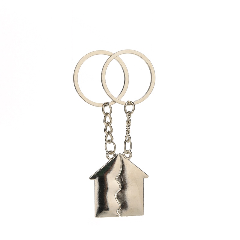 {LUCKID}2 Pcs House Shape Keychain Key Ring for Lovers Valentine’s day Love Key Fob