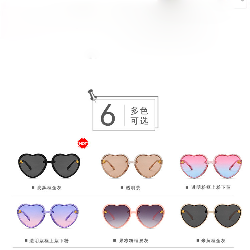 【YUZHU】COD New Fashion Glitter Cartoon Little Bee Love Sunglasses untuk Anak