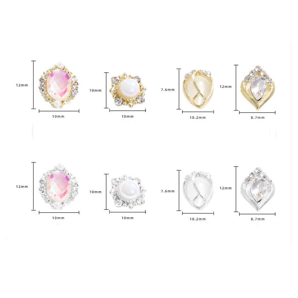 Mxbeauty Kuku Berlian Imitasi Perhiasan Emas Opal Indah DIY Nail Art Dekorasi
