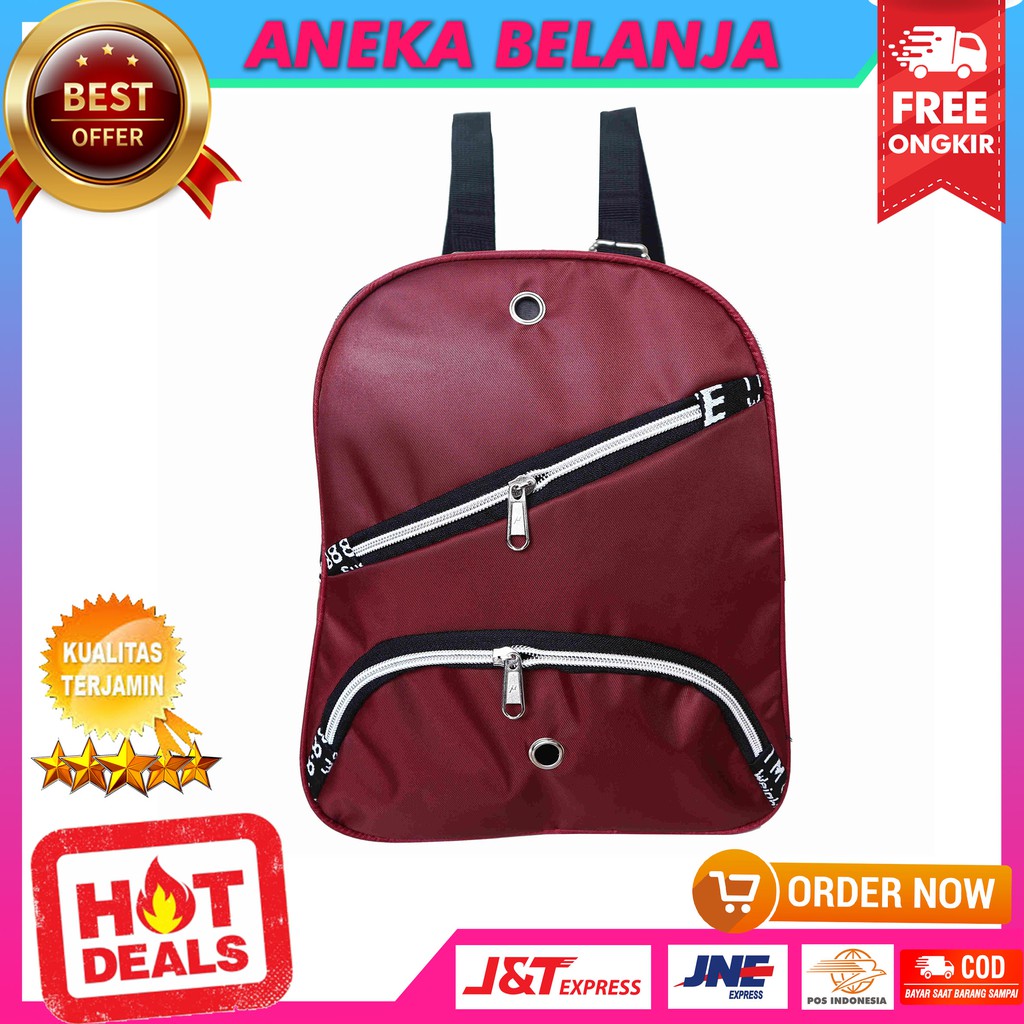 Stylish Backpack Khusus Perempuan Tas Hangout Terbaru Fashionable Kece Tas Sekolah Multifungsi Keren