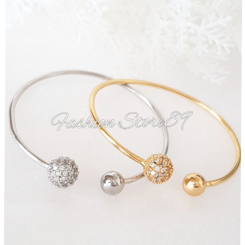 Gelang Flexible Bola Kristal Xuping Perhiasan Lapis emas 18k impor Gold Silver Xuping Yaxiya impor