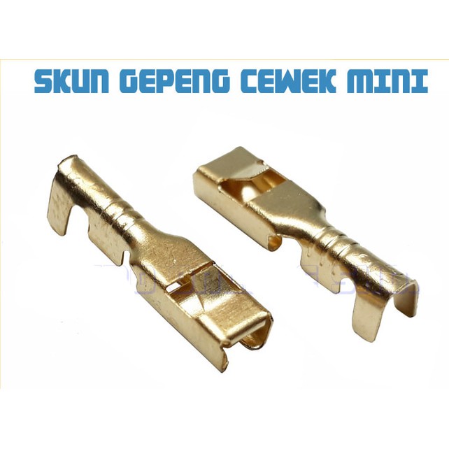 Skun Gepeng 4mm Cewek Female Kecil / Soket / Skun Motor / Skun kabel