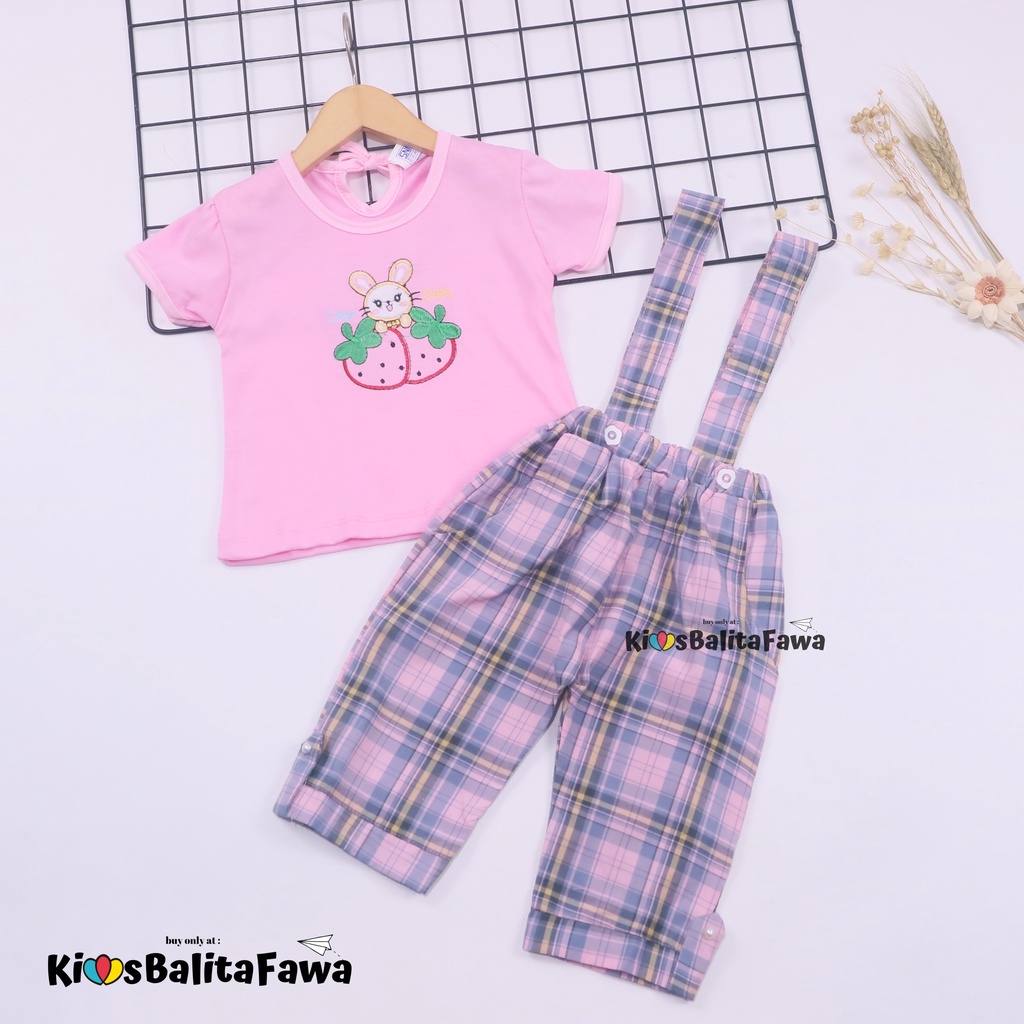 (IMPORT) Setelan Alice uk 1-2 Tahun / Baju Anak PerempuanJumpsuit Bayi Set Kaos Kodok Murah Romper