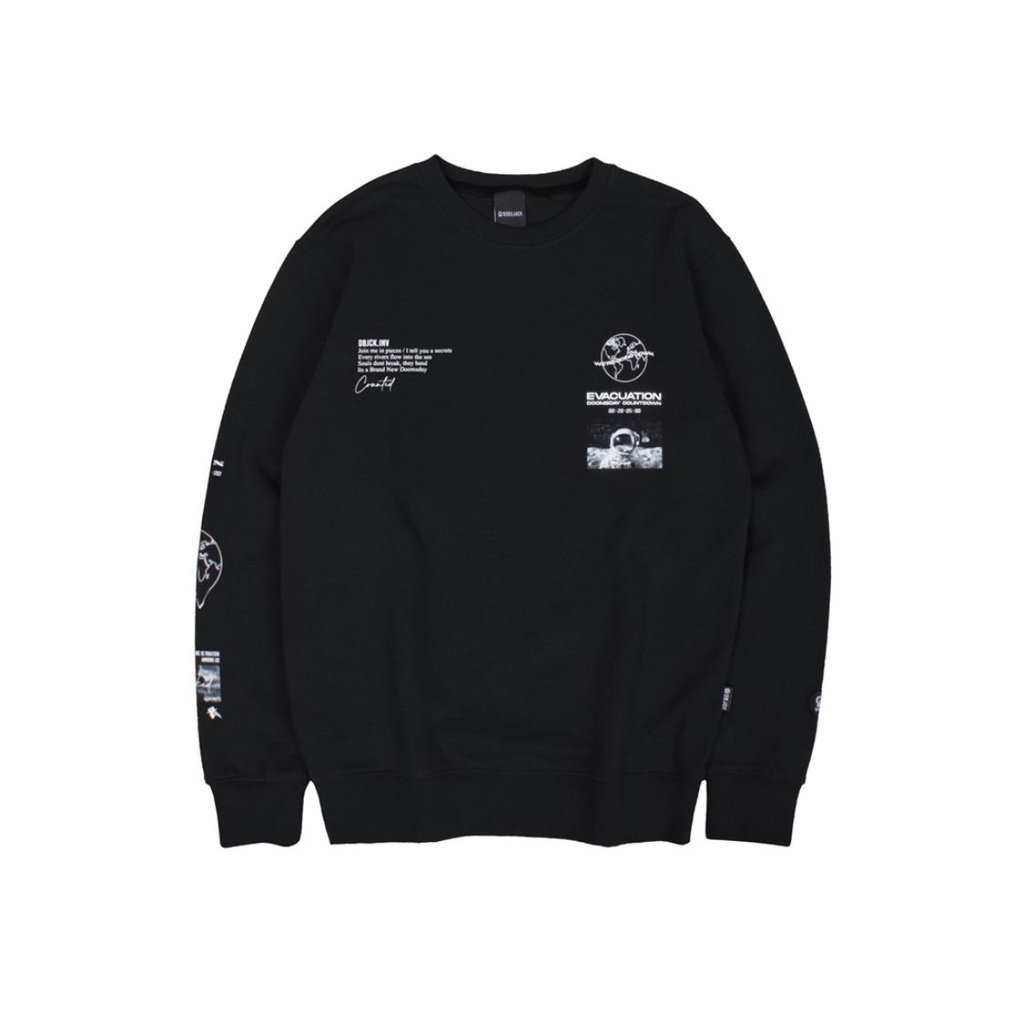 Crewneck Sweater Dobujack Evacuation Black // Sweatshirt Logo Dobujack Premium Quality