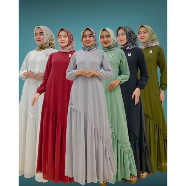 PB Prilly Busana - TRISYA GAMIS MALAYSIA CERUTY BABYDOLL REMPEL SIMETRIS DEPAN BELAKANG - GAMIS BUSUI - GAMIS RIMPLE