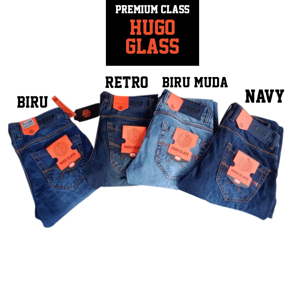 celana jeans salvedge hugo glass original premium jeans cowok murah berkualitas (celana fashion)