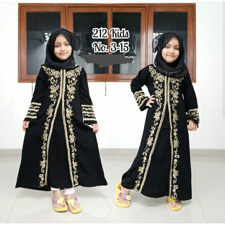 Abaya Anak 212 gold-fashion anak-gamis kapel-anak-muslim kids-fashion kids-pakaian gamis-pakaian cou