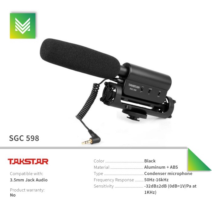 TAKSTAR Microphone DSLR MIC Recording Rekaman TAKSTAR SGC-598