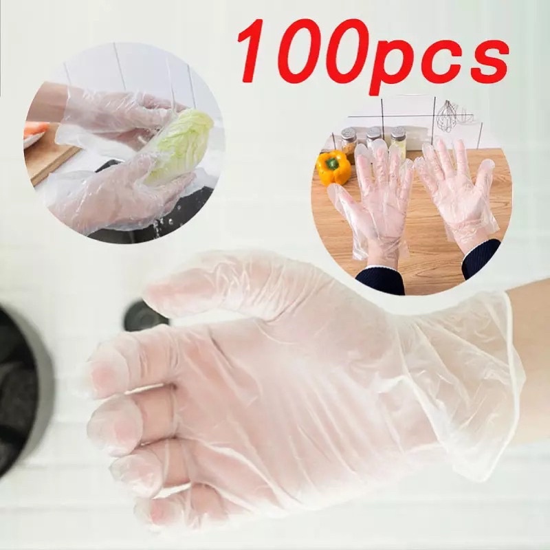 Sarung Tangan Plastik Transparan Sekali Pakai Masak Mencuci Disposable Glove Plastic Transparent