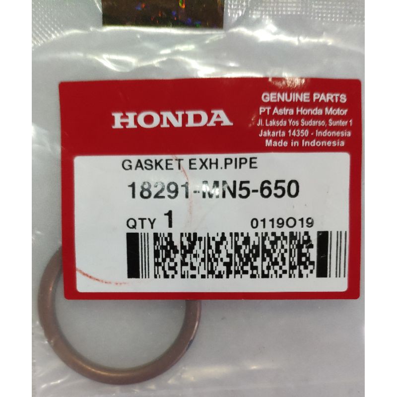 Gasket Exh Pipe Knalpot CB150R CBR 150R Tiger Megapro Sonic 150R CRF 150 Ori Honda 18291MN5650