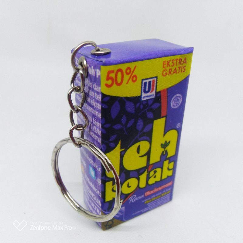 GANTUNGAN KUNCI UNIK MURAH MINIATUR KOTAK MINUMAN-Teh Kotak Blackcurre