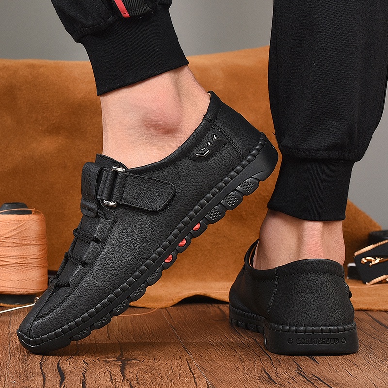 Kulit Sapi Asli Sepatu Santai Sneaker Olahraga ORIGINAL Casual Cowok Kantor Sepatu Pria Keren Pantofel Pria Tanpa Tali 020