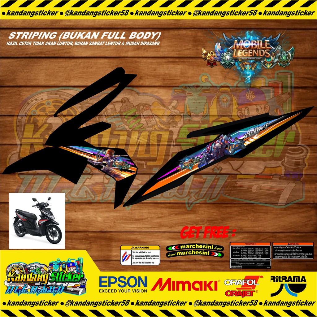 Striping Mobile Legends Beat FI ESP Beat Street Thailook Street Racing Theme Shopee Indonesia