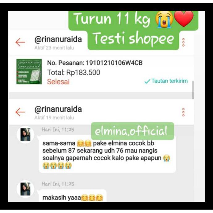 ( BAYAR DI TEMPAT BISA ) ELMINA PLATINUM SUPER DETOX TEA KODE122