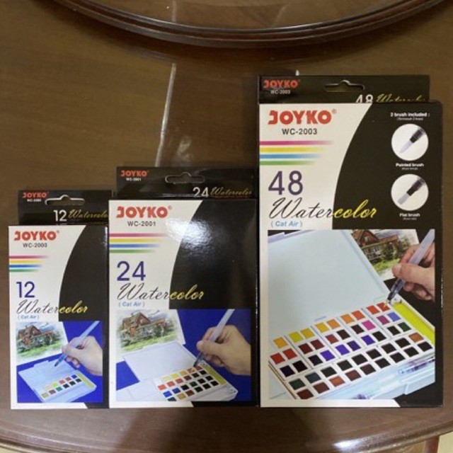 SET 12 24 48 Warna Watercolor / Cat Air Joyko Wc-2000 2001 2003 mirip Sakura Koi