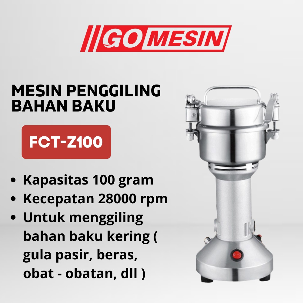 Mesin Penggiling Penepung Bahan Baku Kering 100 gram FCT-Z100