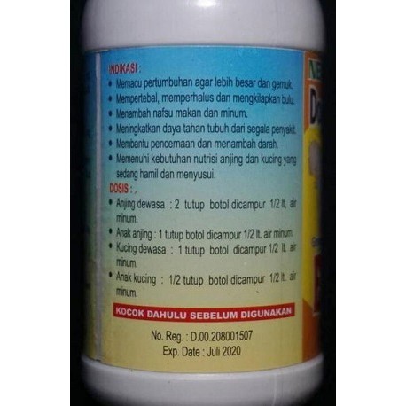 Exotic M 250ml Vitamin Pertumbuhan Kucing Anjing Dog Cat Stimulant