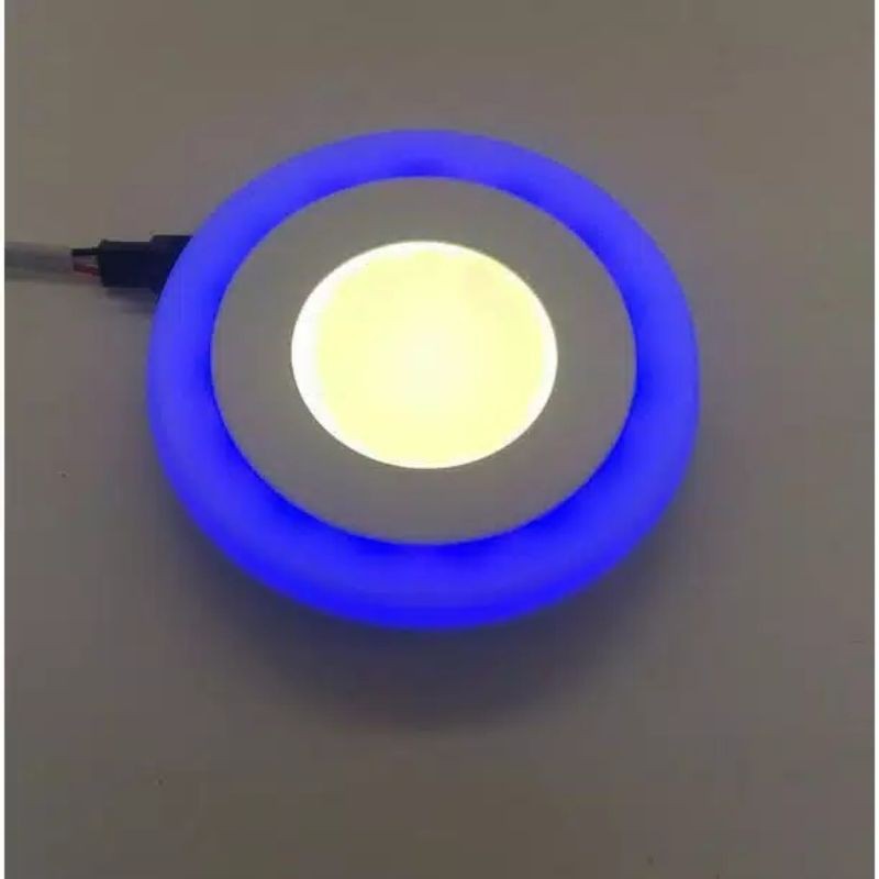 LAMPU LED PANEL BULAT 12W PUTIH + 4W BIRU