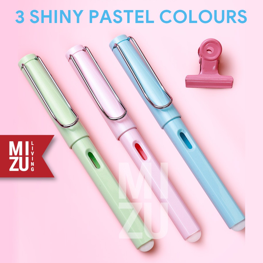 MIZU IREZA Erasable Fountain Pen & INK Cartridges Pen Tinta Bisa Dihapus Eraser Stainless Steel Nib-1