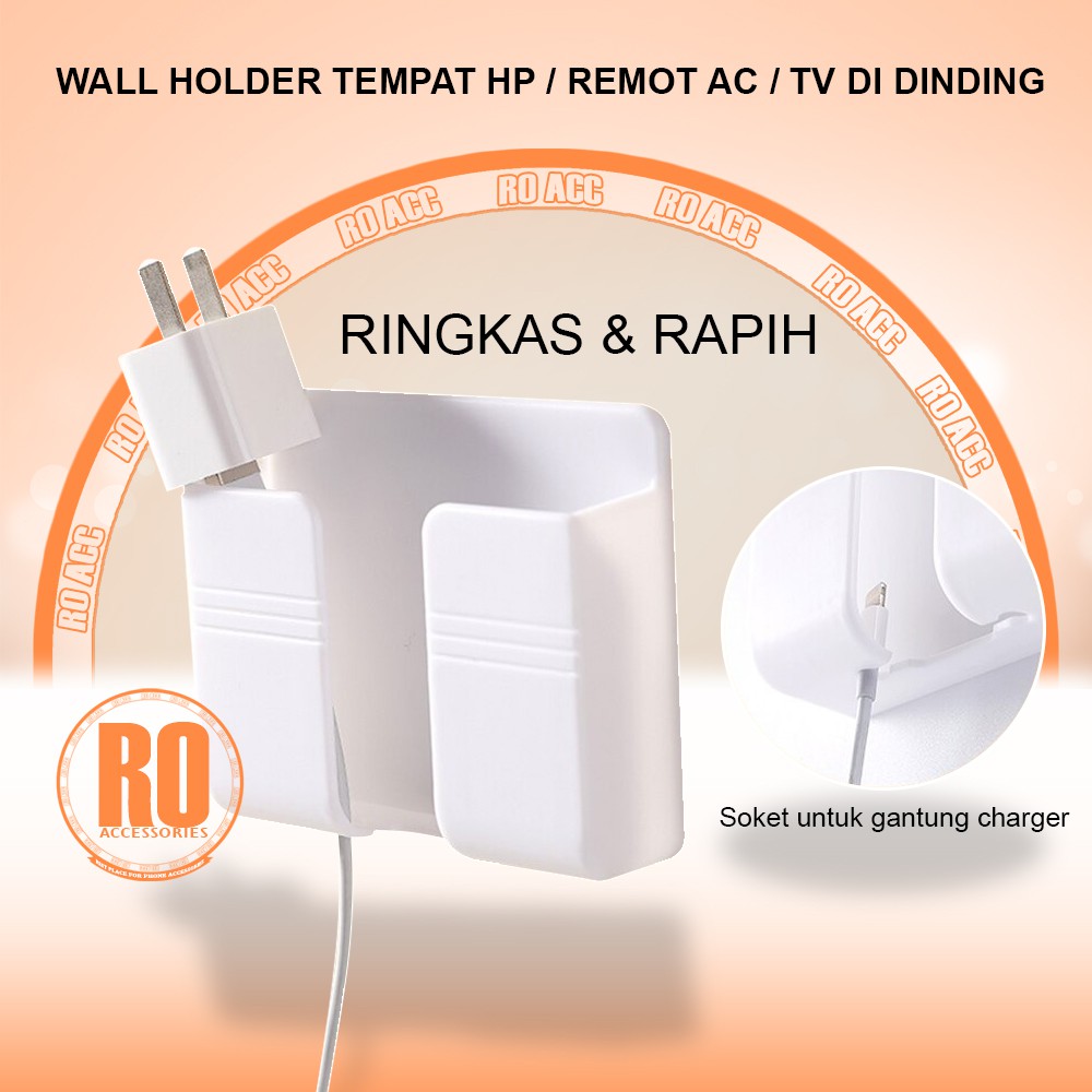 [RO ACC] NVN-P4 WALL HOLDER TEMPAT HP / REMOT AC / TV DI DINDING