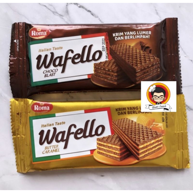 

Wafello Wafer Italia 21gr SATUAN - roma wafer nikmat enak di - Choco Blast